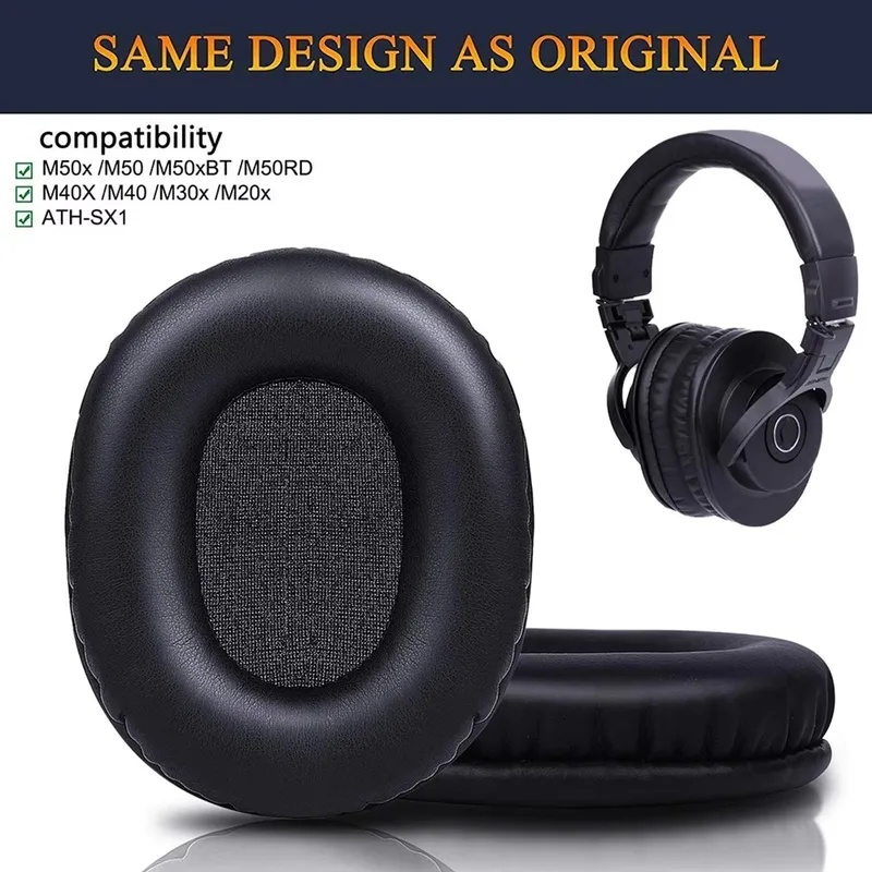 Audio Technica Headphone Ath-M20X - M50X用交換イヤーパッド。オーディオテクニカ ATH M50、M50X、M50XBT、M50RD、M40X、M30X、M20Xヘッドホンに対応。
