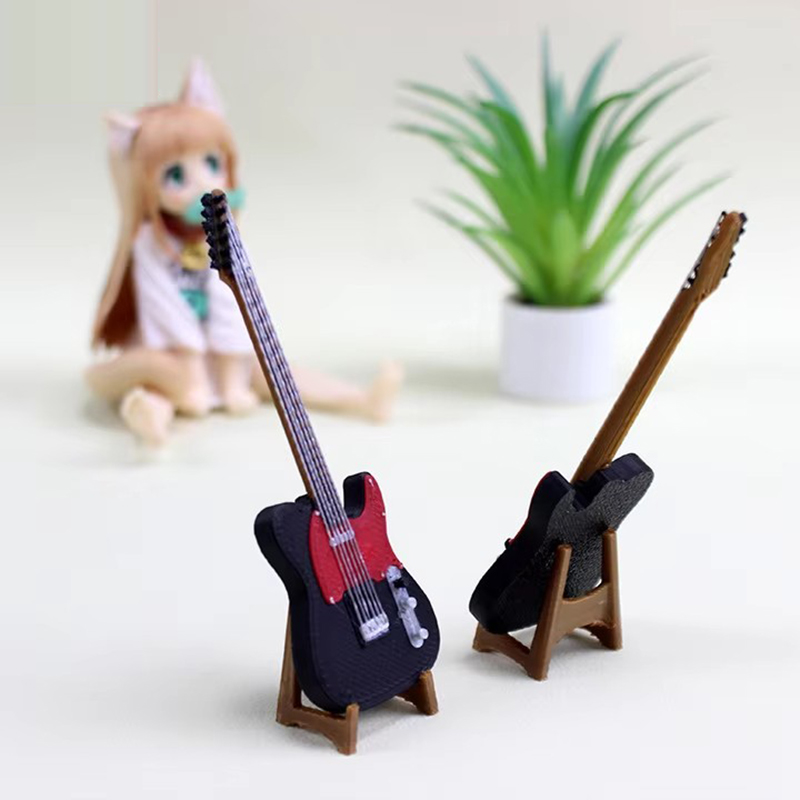 Musical Instrument Photo - 1:12スケールのエレクトリックギターの楽器模型。樹脂製で、冷蔵庫に貼り付けられる強力な磁石付き。写真やメッセージを固定して飾りとして使用可能。