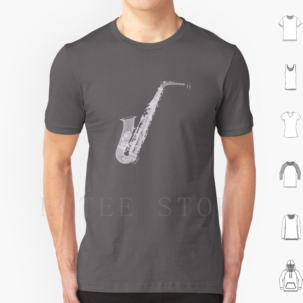 Musical Instrument Image - サックス-X 線 Tシャツ DIY ビッグサイズ綿 100%