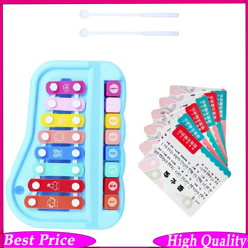 Musical Instrument Xylophone - 8音ハンドパーカッション楽器 - オルフスタイルの子供用教育用ハンドノックデュエットキシロフォン、赤ちゃん用音楽玩具ギフト