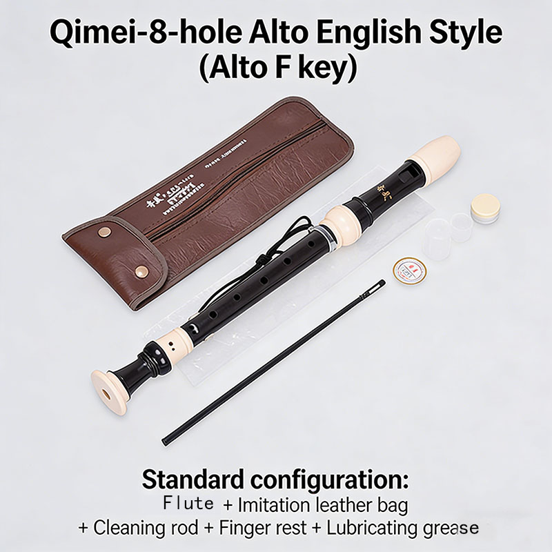 Recorder Baroque Style - 8穴アルトリコーダー Fキー 縦型ゲルマン式・バロック式フルート楽器 完全な付属品付き