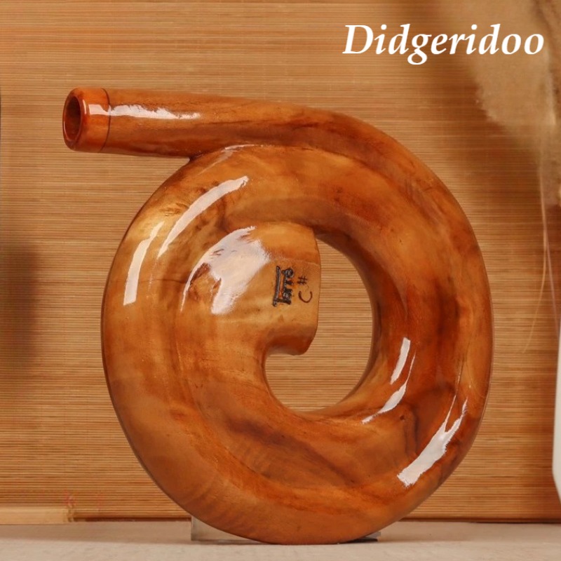 Musical Instrument Didgeridoo - スパイラルディジェリードゥ木製ポータブルディジェリードゥ瞑想サウンドヒーリングディジェリードゥプロフェッショナル伴奏楽器