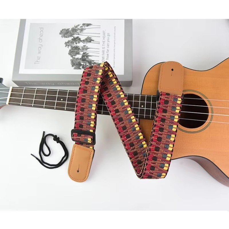 Musical Instrument Organ - 1個入り 調節可能な幅75-117cm 厚手のウクレレクロスストラップ 刺繍入り 子供・大人用 パーソナライズされたギターショルダーハーネス