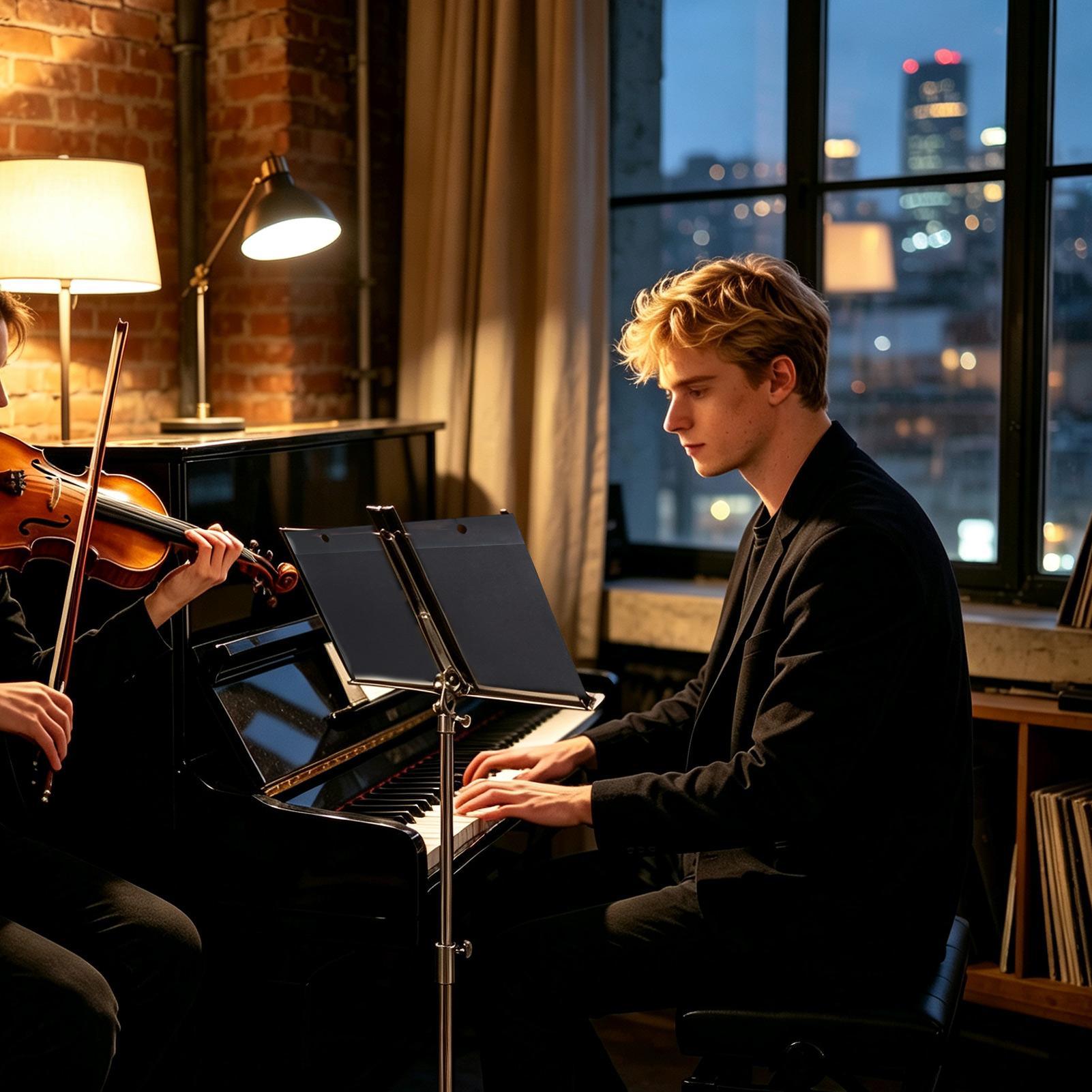 Musical Instrument Music - 行進バンド用楽譜フォルダー。両面収納可能。トロンボーンの楽譜を収納。屋外での学校での演奏やステージでの使用に最適。