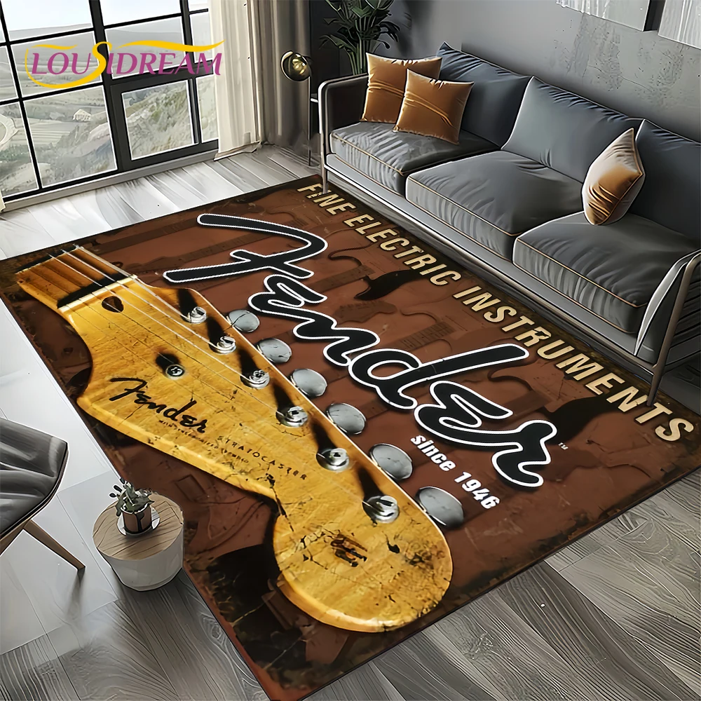 Musical Instruments Online - 27 スタイルの新しい 3D フェンダーレトロギター楽器音楽カーペットラグリビングルームベッドルームホームソファ装飾、ノンスリップフロアマット