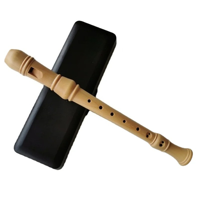 Recorder Baroque Style - 3ブロックソリッドメープルウッド8穴ソプラノリコーダーバロックまたはドイツ式フィンガースタイルフルート木管楽器