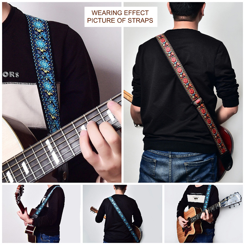 刺embroideredプリントギターストラップ,エスニック - Musical Instrument Organ のレビューと価格
