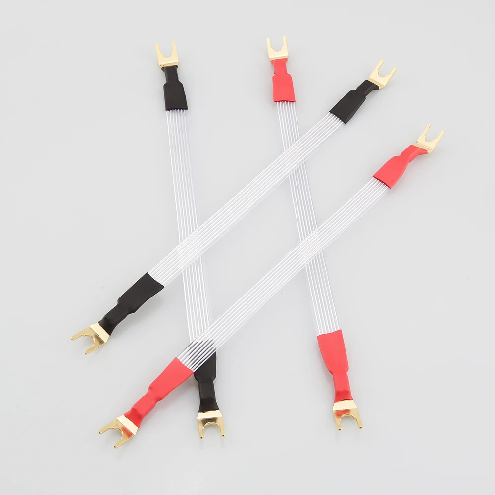 4 個オーディオファン用銀メッキホワイトスピーカージャンパー - Musical Instrument Image のレビューと価格