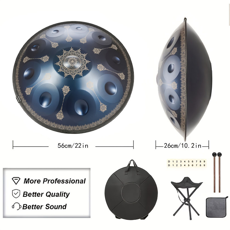 10音ハンドパン・ドラム 22インチ彫刻模様入りハンドパン・ - Musical Instrument Sounds のレビューと価格