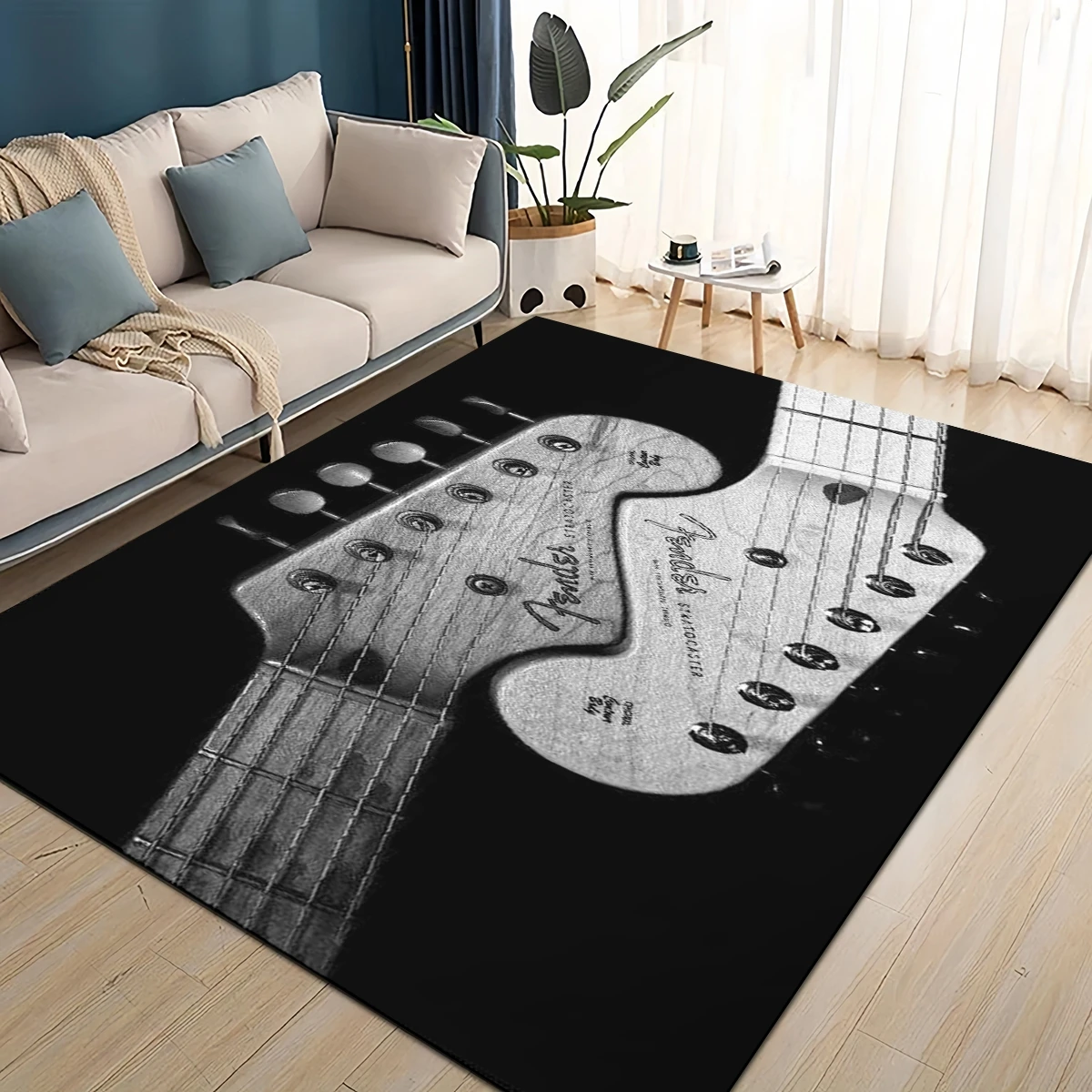 3D レトロフェンダーロゴギター楽器音楽カーペットラグリビン - Musical Instruments Online のレビューと価格
